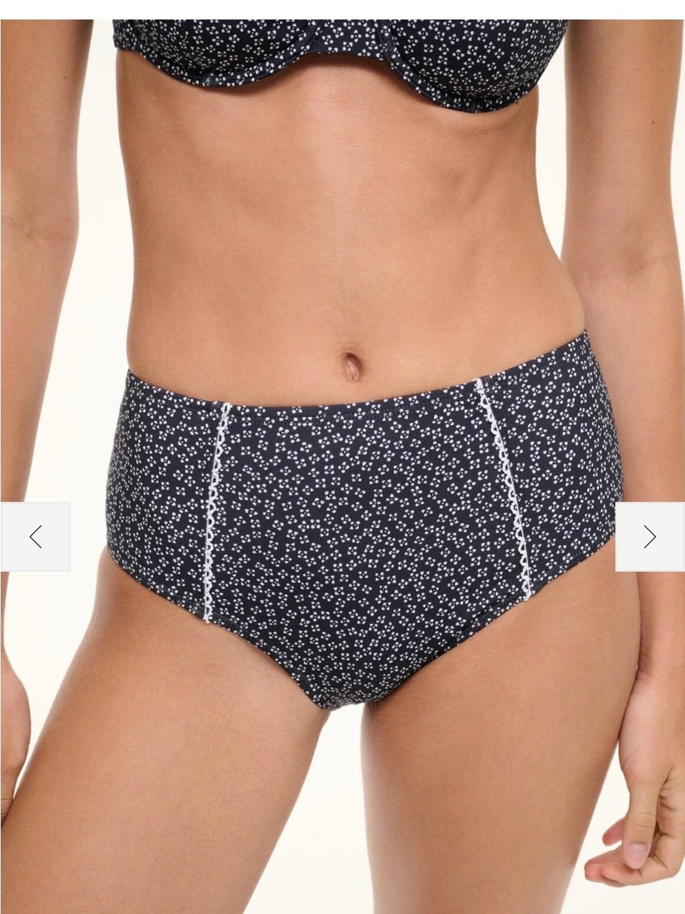 STAUD Brenton bikini bottom, navy ditsy floral, NWOT, size L
